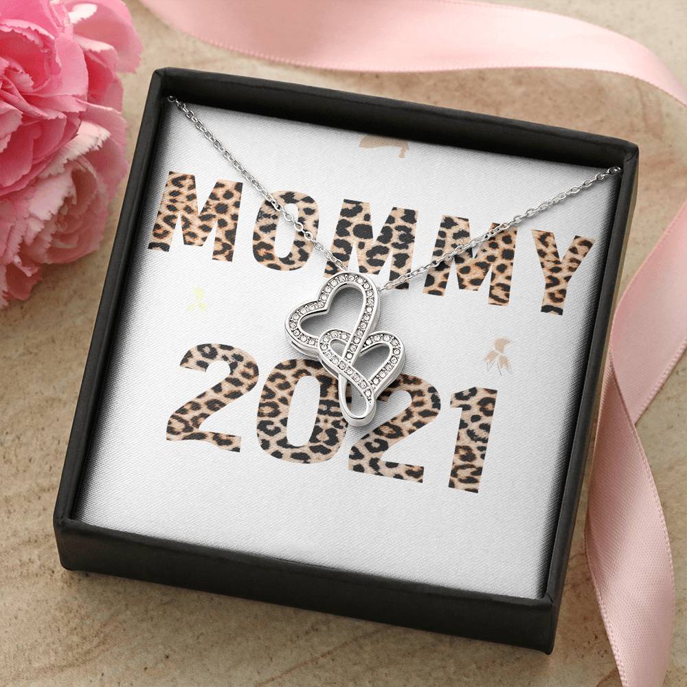 Mommy Necklace Double Hearts Necklace