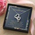 To My Granddaughter  Love Grandma  Double Hearts Necklace