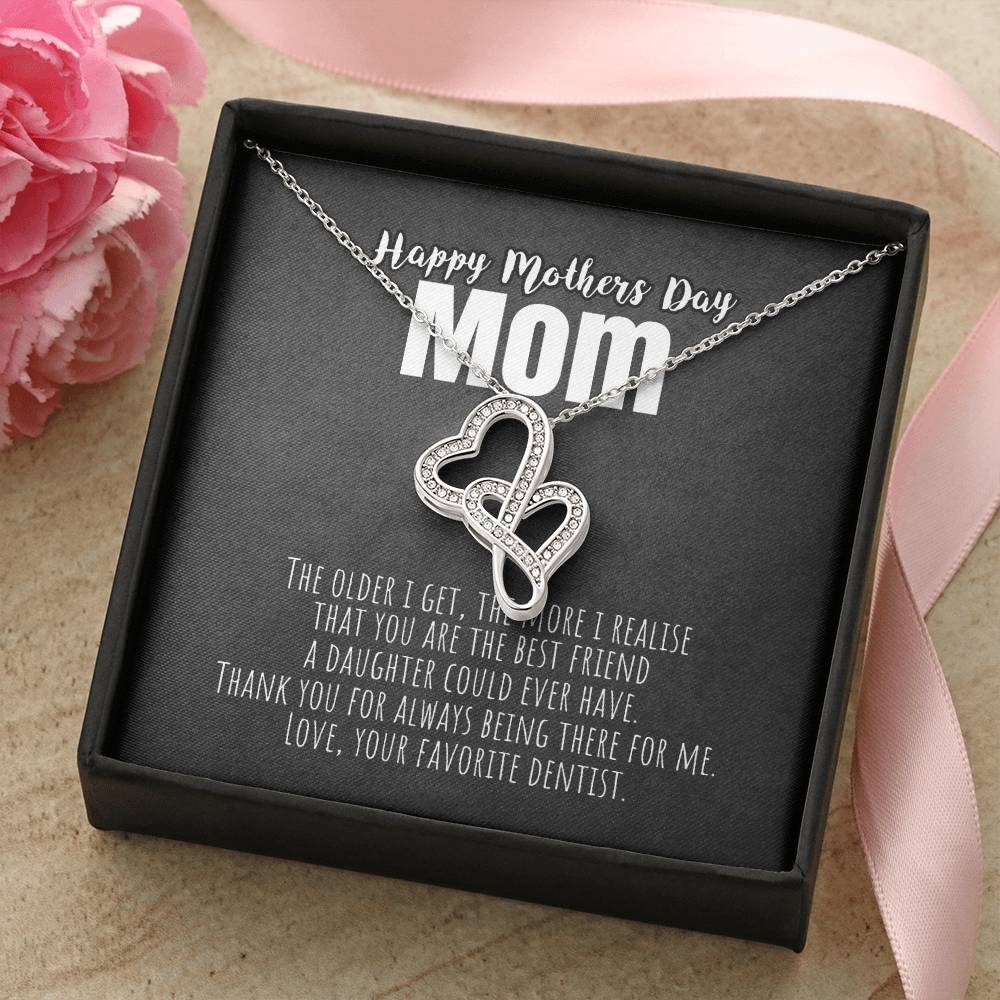 The Older I Get - Love Your Favorite Dentist Double Hearts Necklace