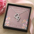 To My Beautiful Mom On My Wedding Day Double Hearts Necklace