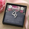 Mother's Birthday Gift  Necklace For Mom's Birthday  Elegant Gift For Mom From Son  Best Mom Gift Message Card Double Hearts Necklace
