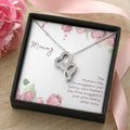Mommy - This Mother's Day I'm Snuggledin Your Tummy -  Double Hearts Necklace