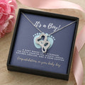 It's A Boy Necklace Gift For Mom  Baby Boy Congratulations  Baby Boy Shower Gift For Mom  New Mom Necklace  New Mom Gi Double Hearts Necklace
