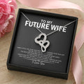 To My Future Wife - I Love You Message - Tmfw1 Double Hearts Necklace