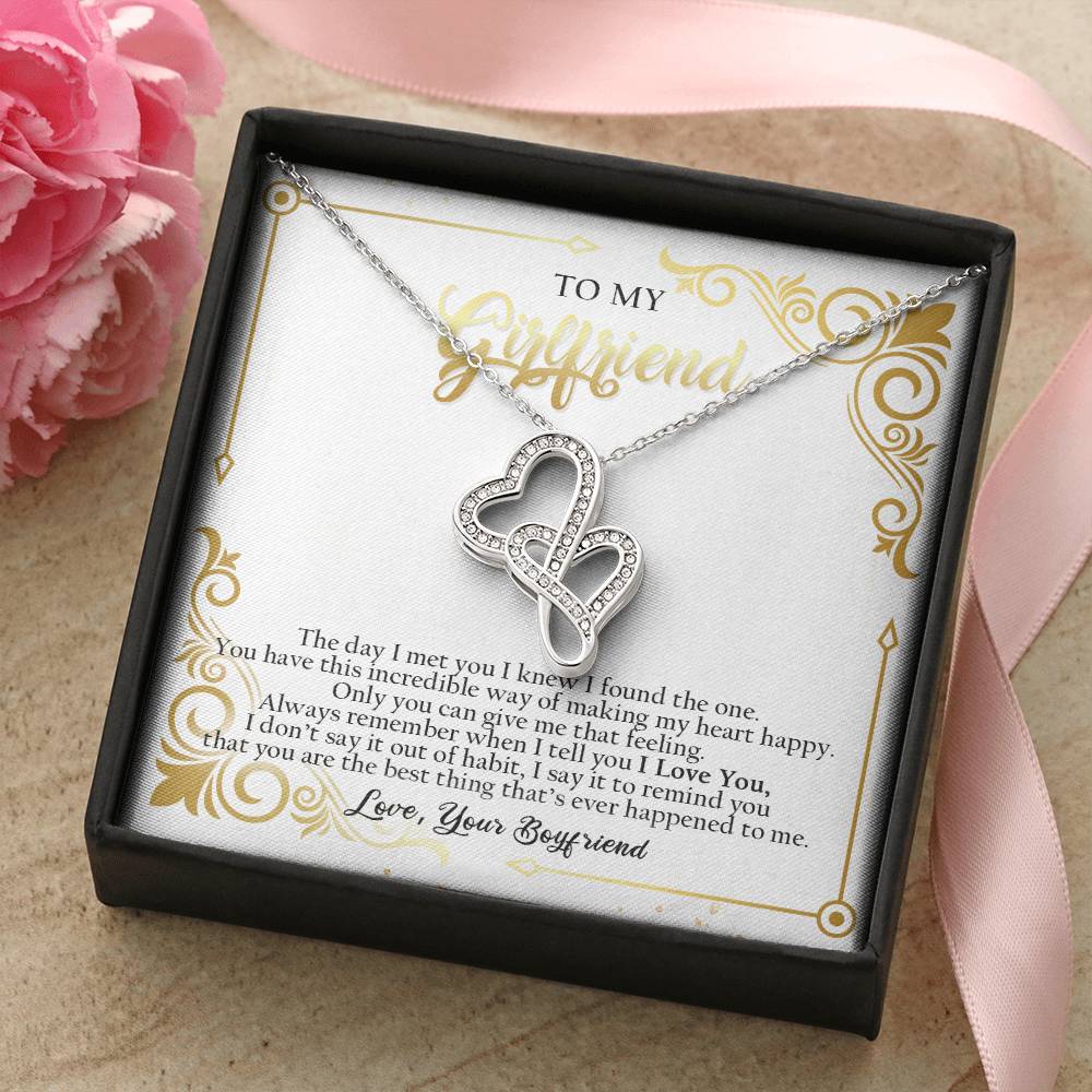 To My Girlfriend -  - G01 Double Hearts Necklace