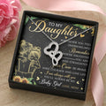 To Daughter From Dad 2 Double Heart Necklace Gift  - Mother And Daughter Necklace - Mom Gift - Mother Jewelry - Daught 4 Double Hearts Necklace