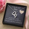 To My Beautiful Mom  Double Hearts Necklace