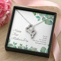 Happy First Mother's Day - I'm As Lucky As Can Be The Best Mommy Belongs To Me - Necklace Double Hearts Necklace