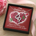 Happy Valentine's Day Roses Dblhrts Necklace Double Hearts Necklace