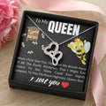 To My Queen - Forever Love Necklace - I Love You - To My Queen Living The Dream Interlocking Heart Necklace - Annivers Double Hearts Necklace