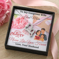 To My Gorgeous Wife And Mom  Double Hearts Necklace