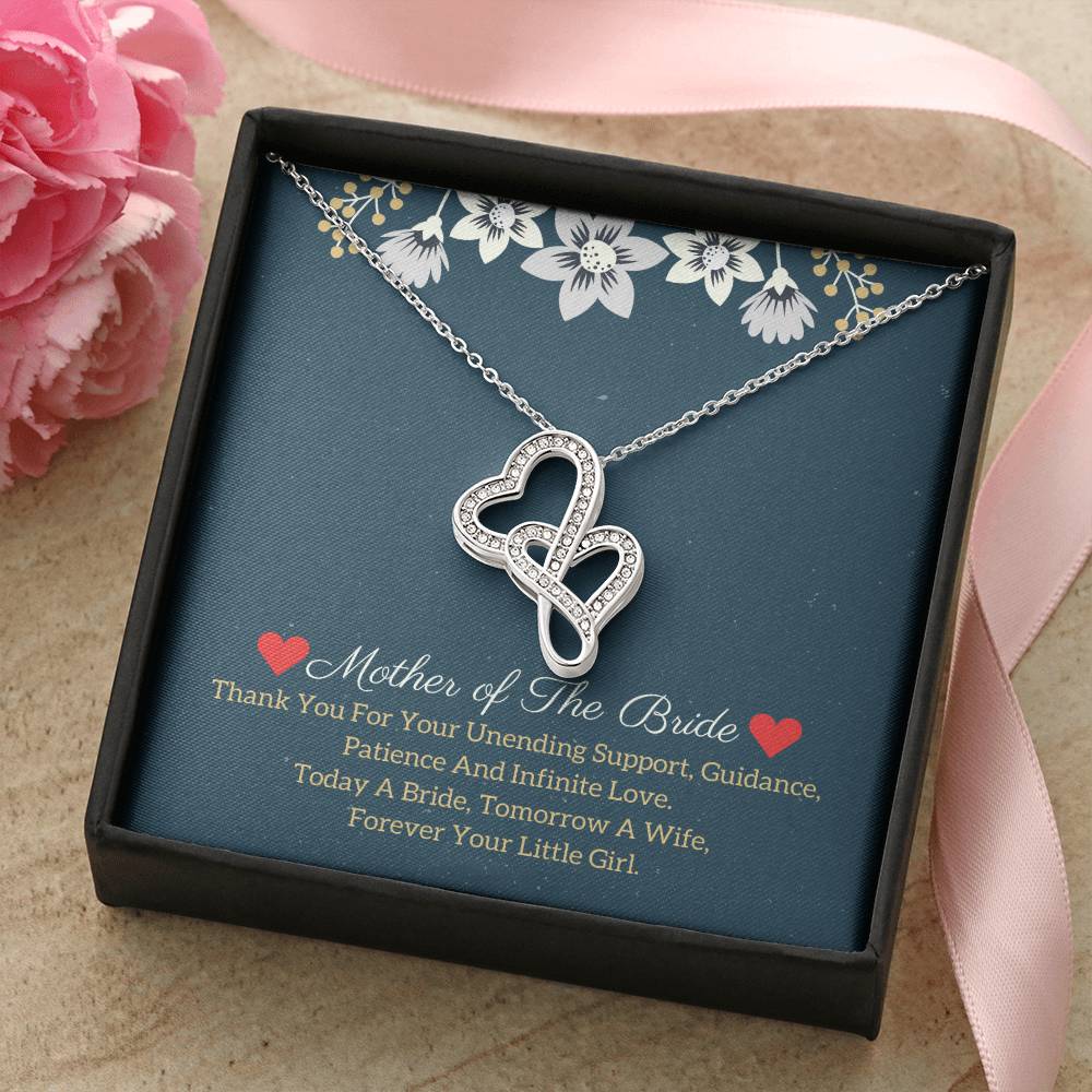 Mother Of The Bride Necklace Double Hearts Necklace
