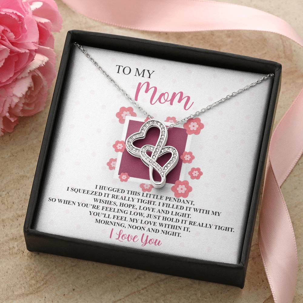 To My Great Mom - Approved With Signature - Tmm10 Double Hearts Necklace