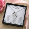 To My Daughter. Through Thick And Thin - Love Mom Double Hearts Necklace