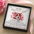 To My Beautiful Wife Never Forget That I Love You - I Will Love You Always And Forever - Double Heart Necklace For Her Double Hearts Necklace