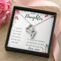 To My Daughter Love Mom -  Double Hearts Necklace