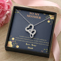 My Mom Gift Card No Pity No Law-  Jewelry Double Hearts Necklace