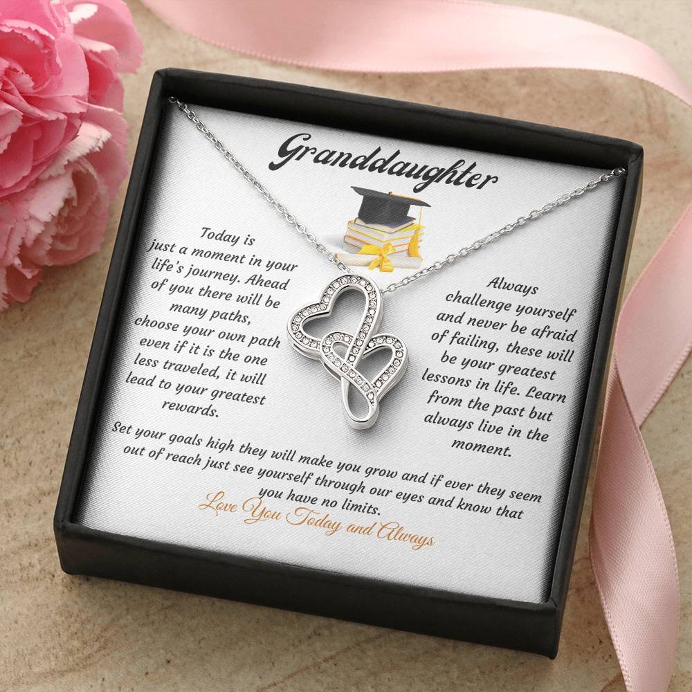 Granddaughter-Love You Today And Always Double Hearts Necklace