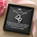 To My Badass Daughter Joined Hearts Necklace Double Hearts Necklace
