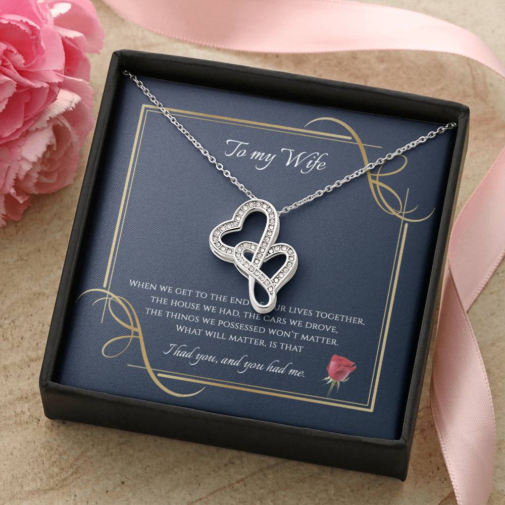 To My Wife  1 Double Hearts Necklace