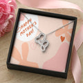 To My Lovely Mom Double Hearts Necklace