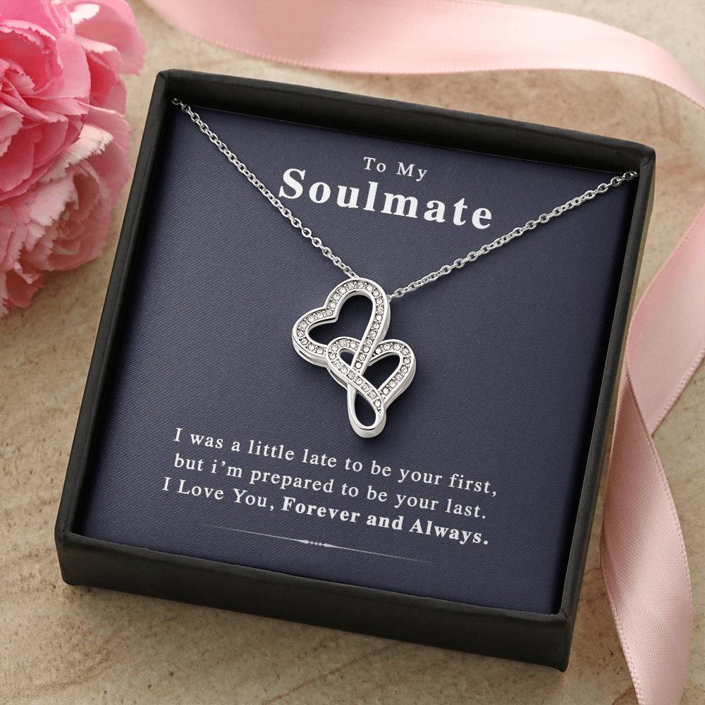 To My Soulmate -  - The Perfect Gift For The Holidays Double Hearts Necklace