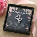 To Mother-In-Law - Mother's Day -  Double Hearts Necklace