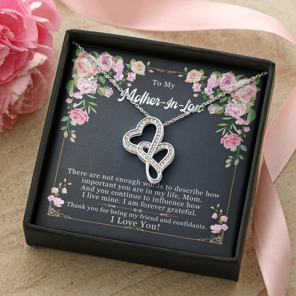 To Mother-In-Law - Mother's Day -  Double Hearts Necklace
