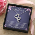 To My Best Friend Necklace Love Knot Pendant Valentines Day Gift For Friend Jewelry Silver Friendship Present Valentin Double Hearts Necklace