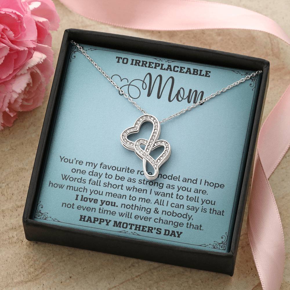 Mom Is My Favourite Role Modle -   - Mothers Day Double Hearts Necklace