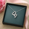 Mock Mahogany  Double Hearts Necklace