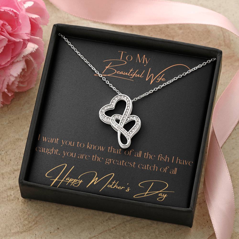 Greatest Catch Of All Mother's Day Double Hearts Necklace