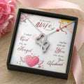 To My Lovely Wife - Love Always Your Husband -  Double Hearts Necklace