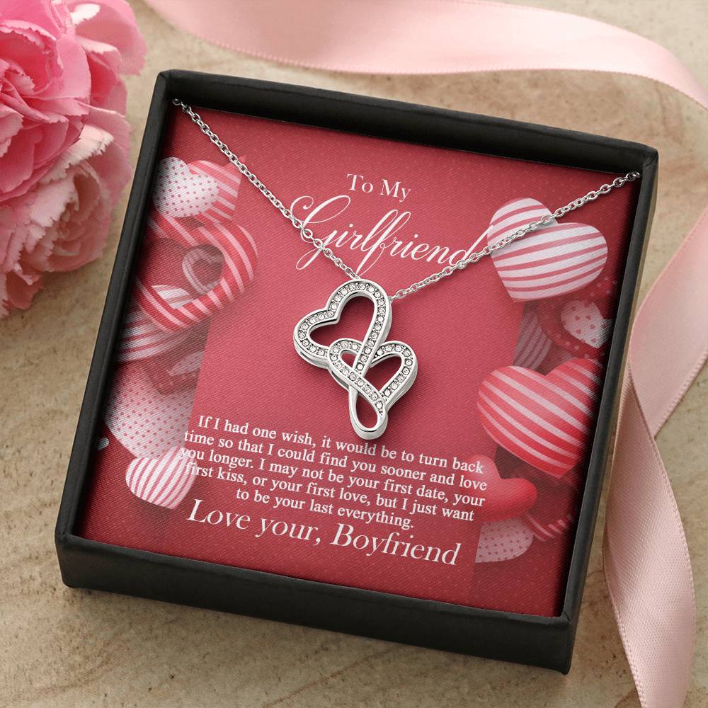 To My Girlfriend -  Double Hearts Necklace