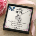 To My Military Wife Necklace Double Hearts Necklace