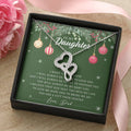 To My Daughter Necklace Christmas Gift From Dad - Forever Love Daughter Necklace On Christmas Day - Dad And Daughter N 2 Double Hearts Necklace