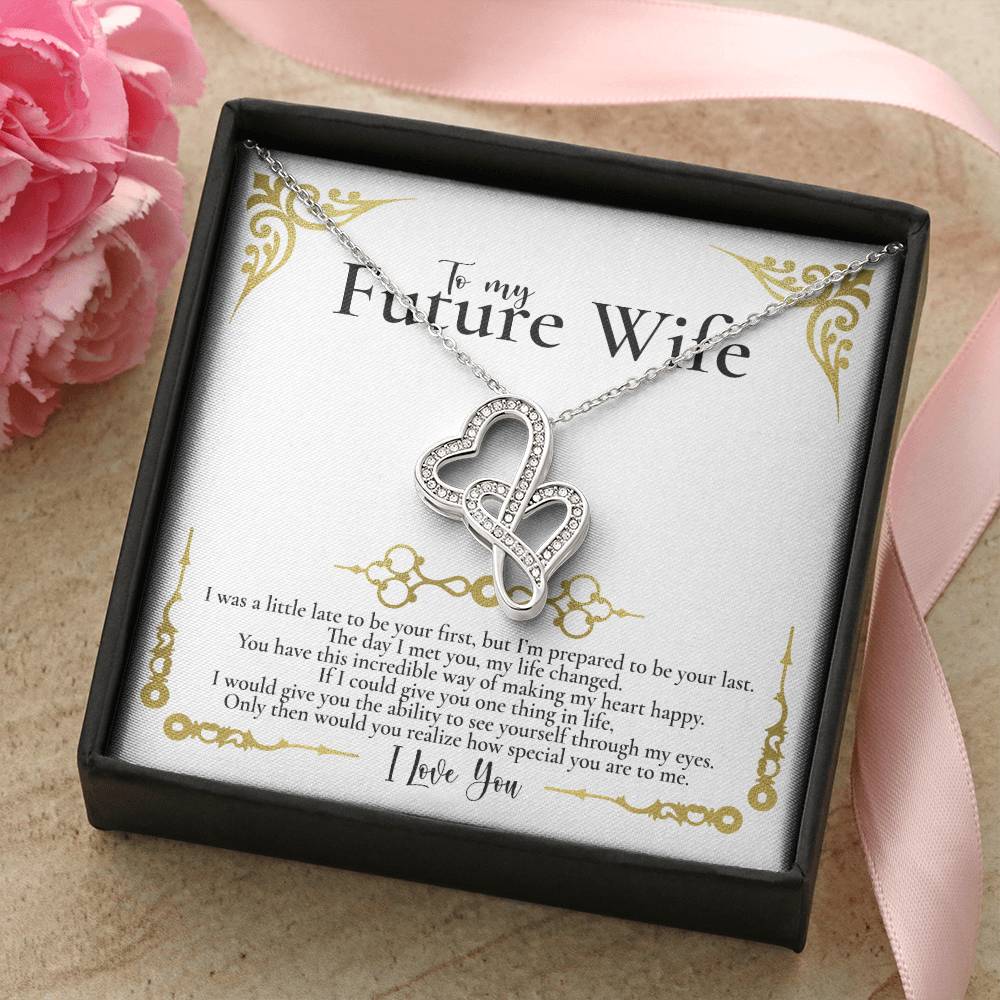 To My Future Wife Necklace Engagement Gift For Future Wife Sentimental Gift For Bride From Groom Birthday Gift For Fia 1 Double Hearts Necklace