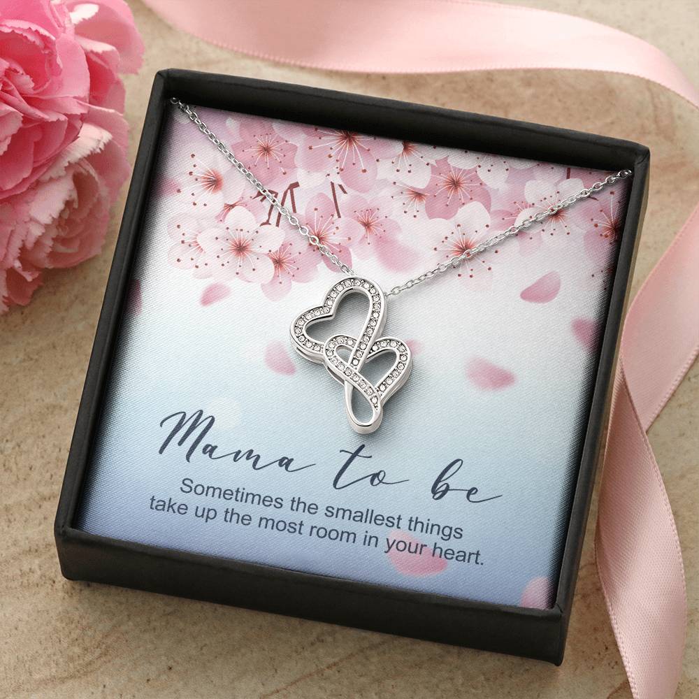 Mama To Be Gorgeous  Double Hearts Necklace