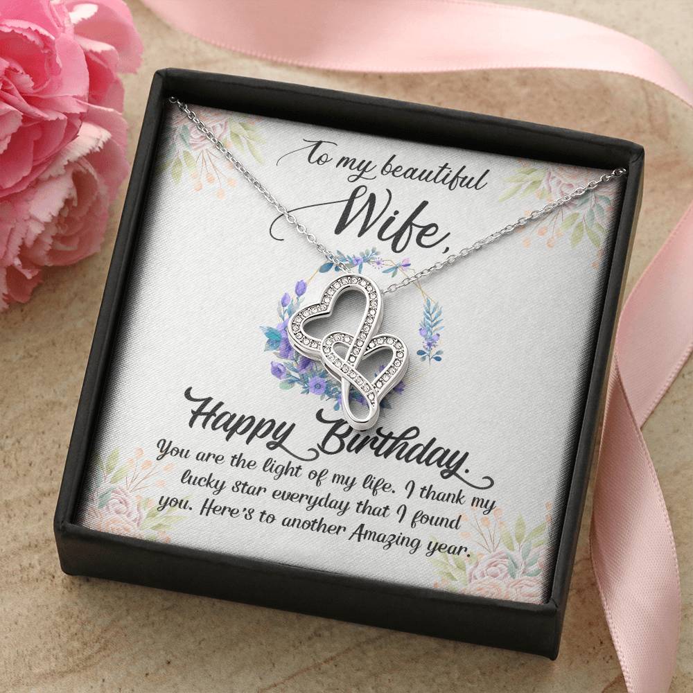 To Wife ; Gorgeous  Double Hearts Necklace