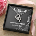 Mom Heaven Needed A Hero God Picked You -  Double Hearts Necklace
