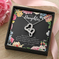 Daughter Gift  To My Daughter Necklace From Mom  To My Daughter Necklace  Gift For Daughter From Mom Double Hearts Necklace