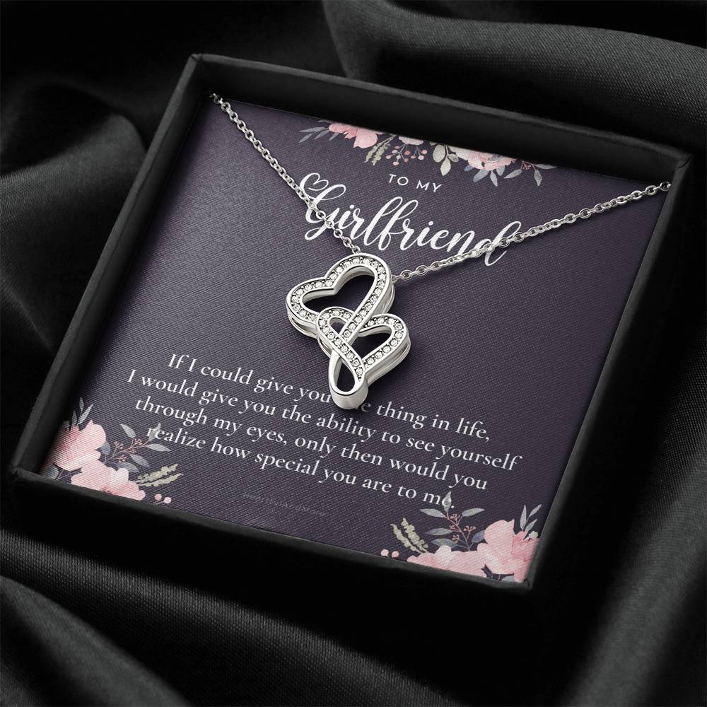 To My Girlfriend Girlfriend Necklace Anniversary Gift For Girlfriend Girlfriend Gift Gift For Girlfriend Necklace For  Double Hearts Necklace