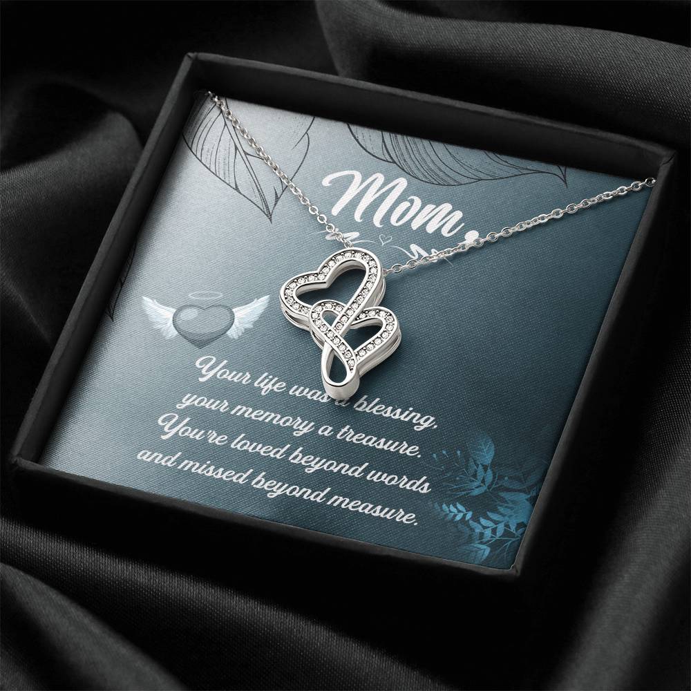 Mom Your Life Was A Blessing -   Double Hearts Necklace