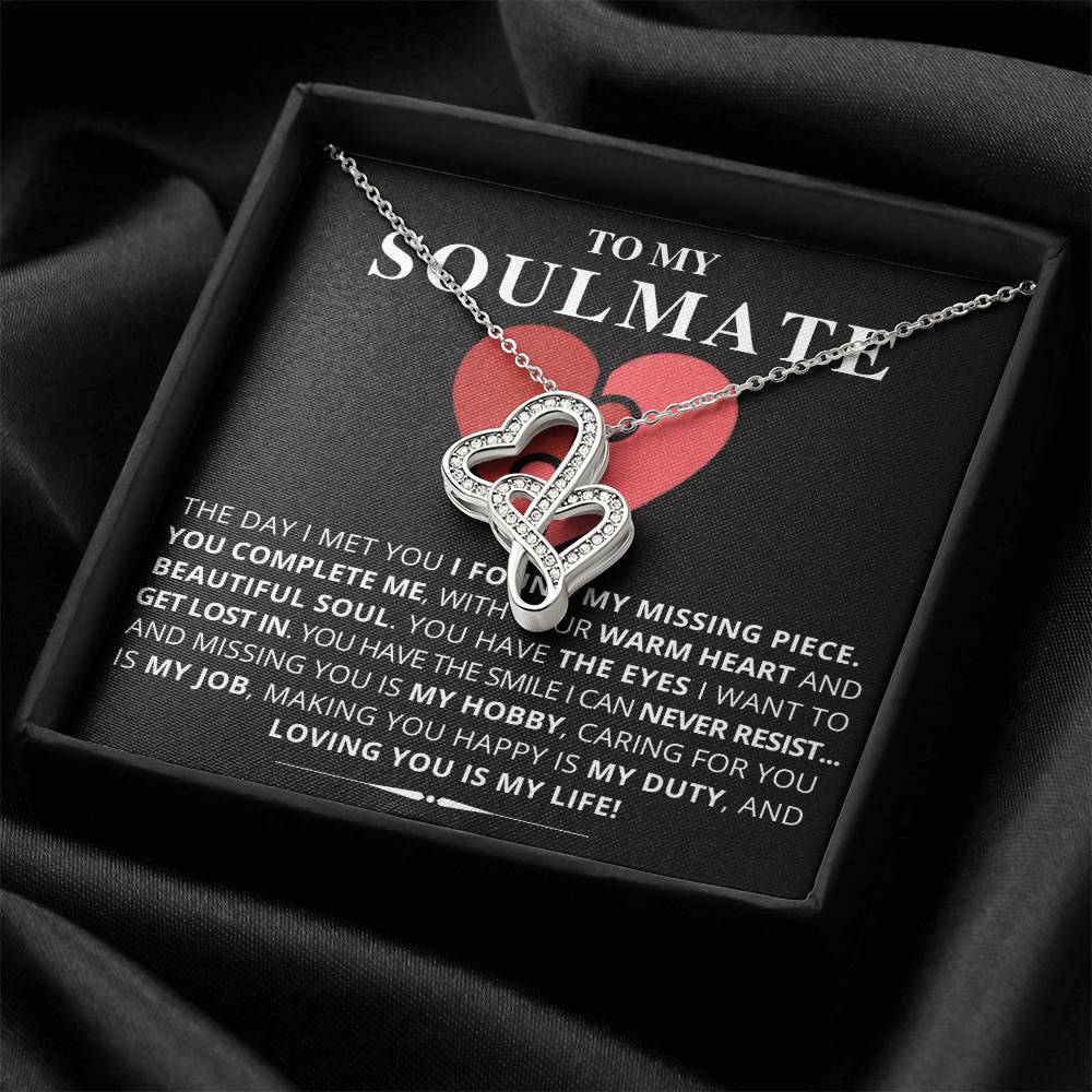 To My Soulmate -   Double Hearts Necklace