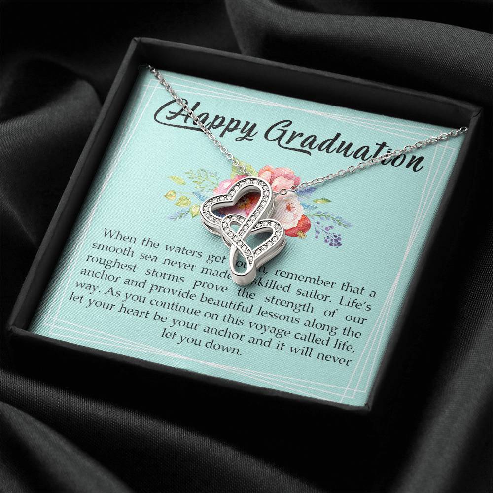 Graduation Gift For Daughter - Class Of 2022 Necklace - Class Of 2022 Necklace Jewelry Gift - Graduation Gift For Daug 1 Double Hearts Necklace