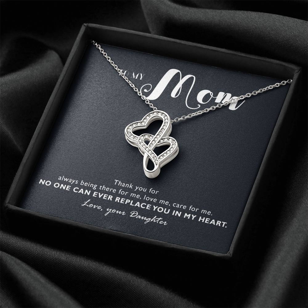 Perfect Gift For Mom Necklace - Mother's Day Gift For Mom 2 Double Hearts Necklace