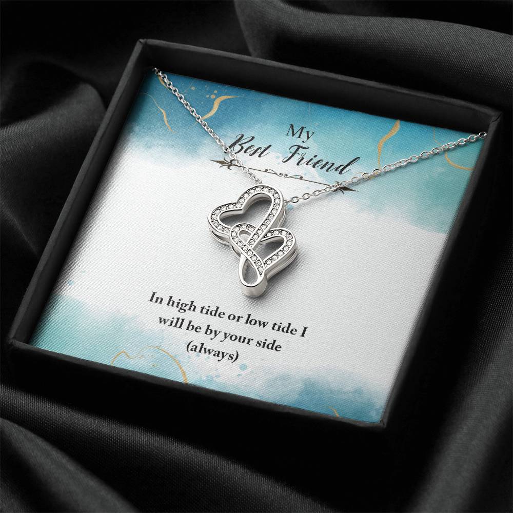 To My Bestie Necklace - Gift For Best Friend - Best Friend Necklace - Bestie Necklace - Bestie Gift - Gift For Friend  Double Hearts Necklace