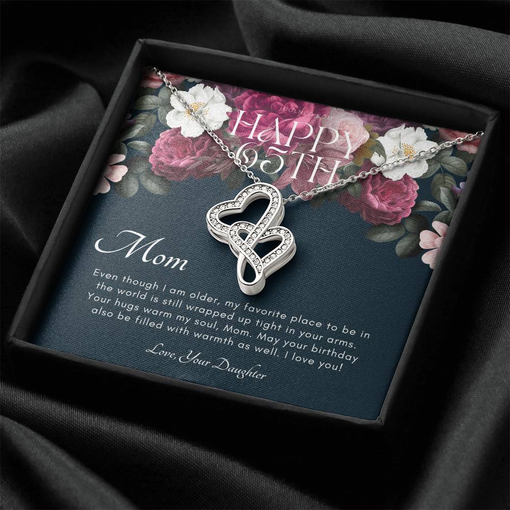 Mother's 65Th Birthday Gift  Gift For Mom On Her Birthday  Gift For Mom From Daughter  Mom Necklace  Best Mom Gift Mes 2 Double Hearts Necklace
