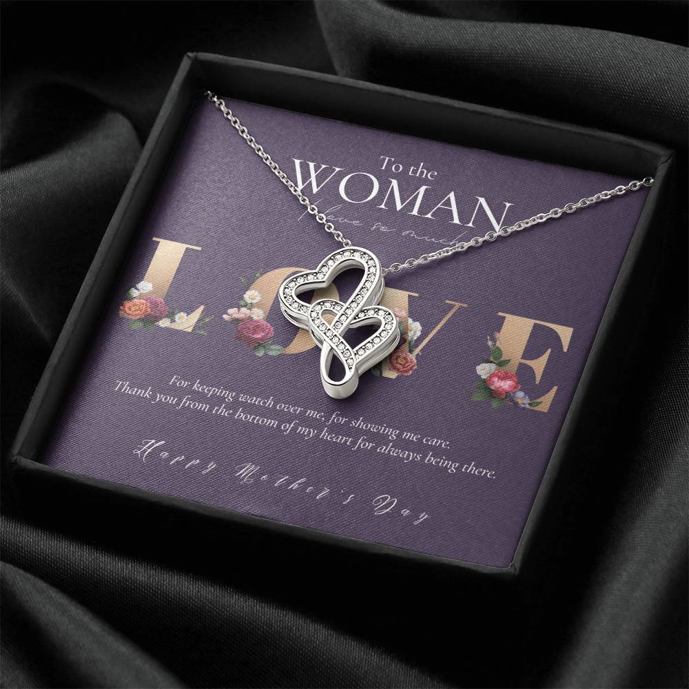 Mother's Day  Gift For Mom  Gift For Mom From Daughter  Gift For Mom From Son  Mom Necklace  Best Mom Gift Message Car Double Hearts Necklace