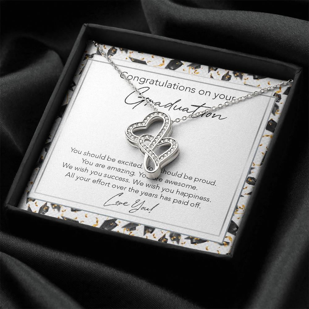 Joined Hearts Necklace College Graduation Gift For Her Phd Graduation Gift For Daughter High School Graduation Gift Fo 1 Double Hearts Necklace